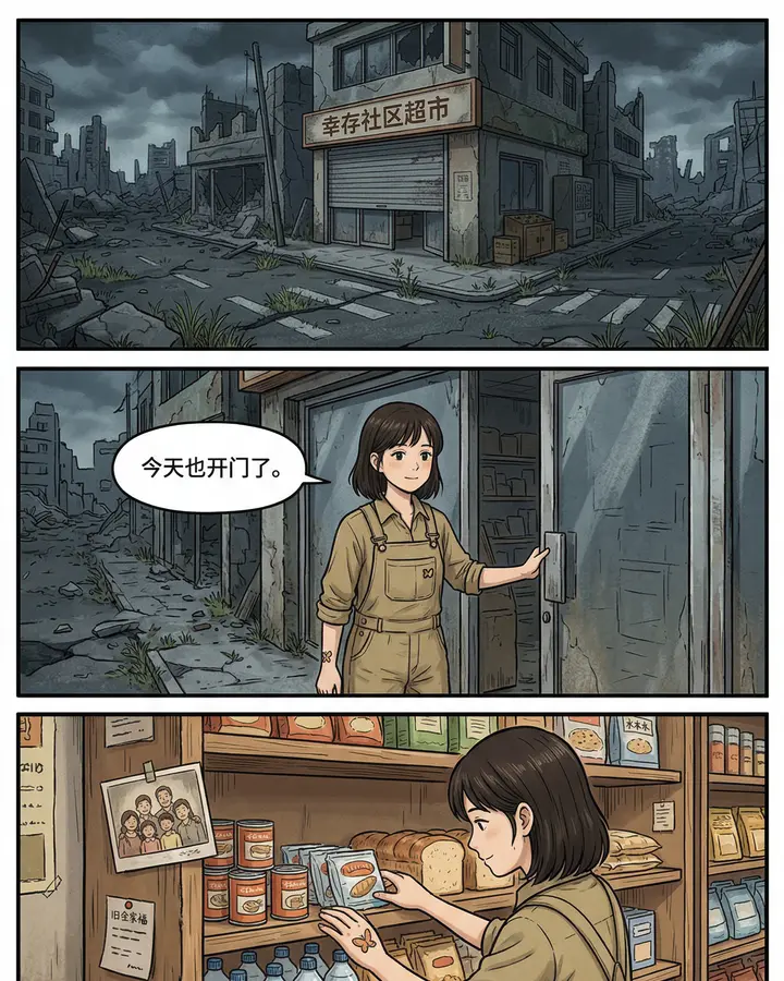 末世小超市治愈分格漫画-竖版