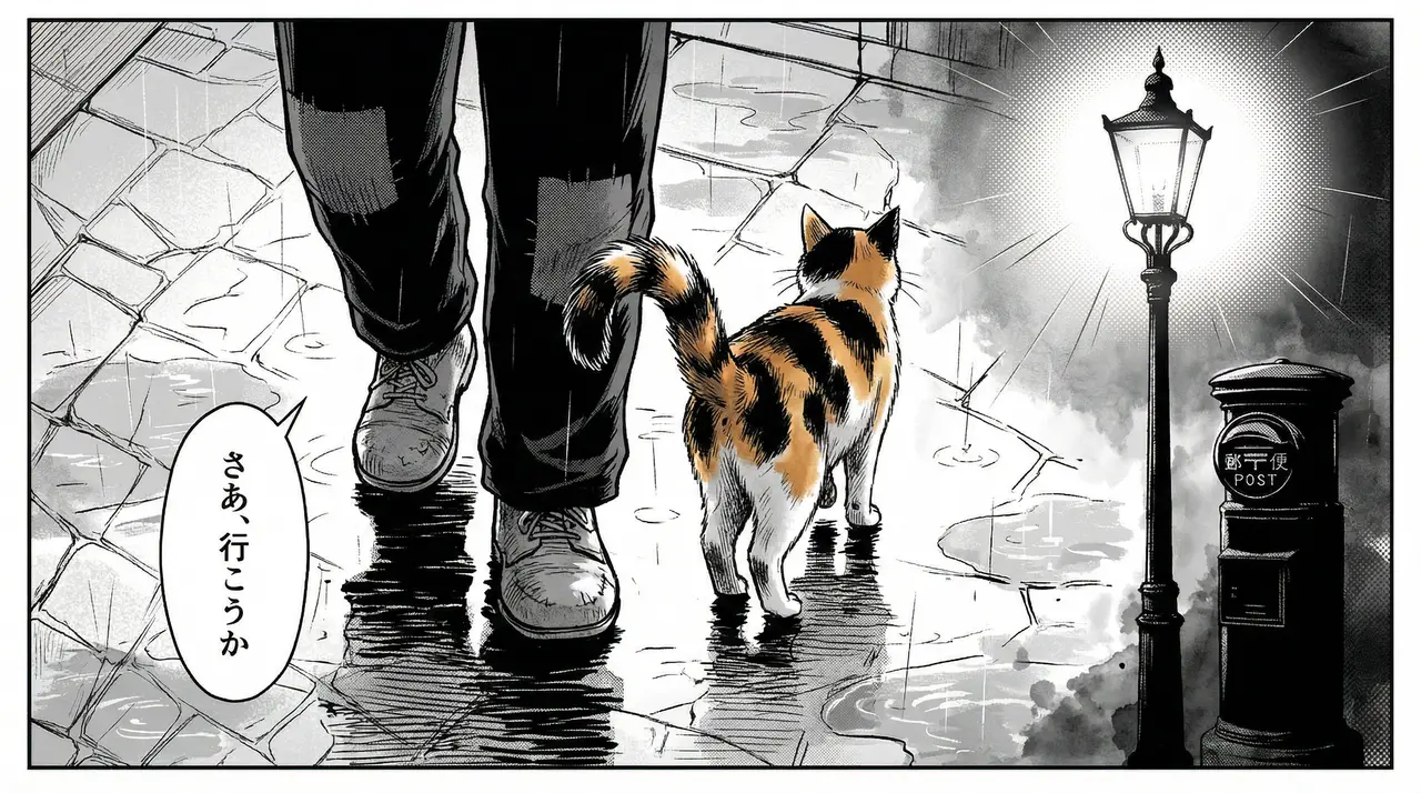 路地裏の猫と灯り 8