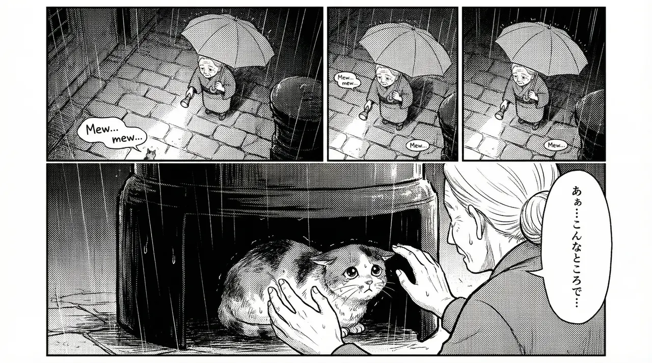路地裏の猫と灯り 5