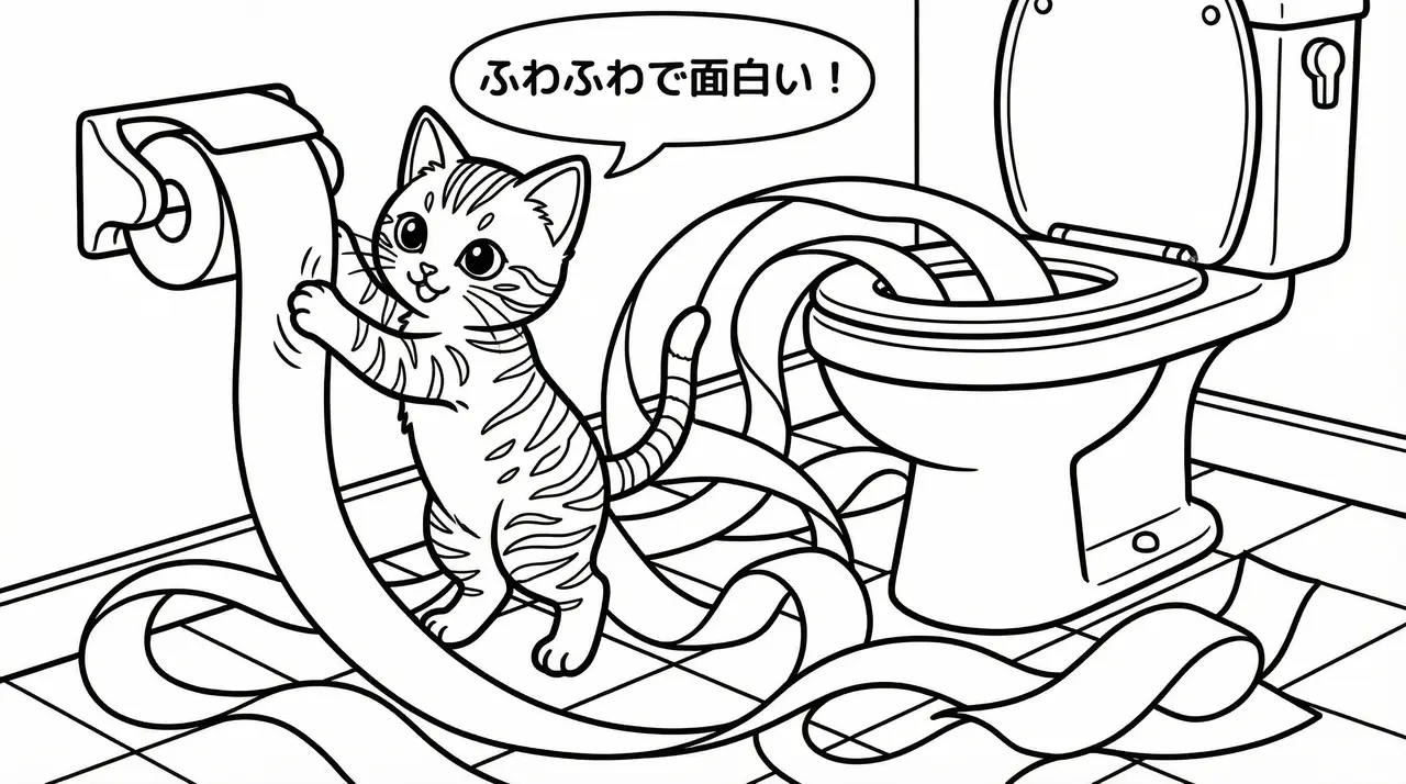 ミーちゃんのひみつの冒険：白黒線画の塗り絵物語 4