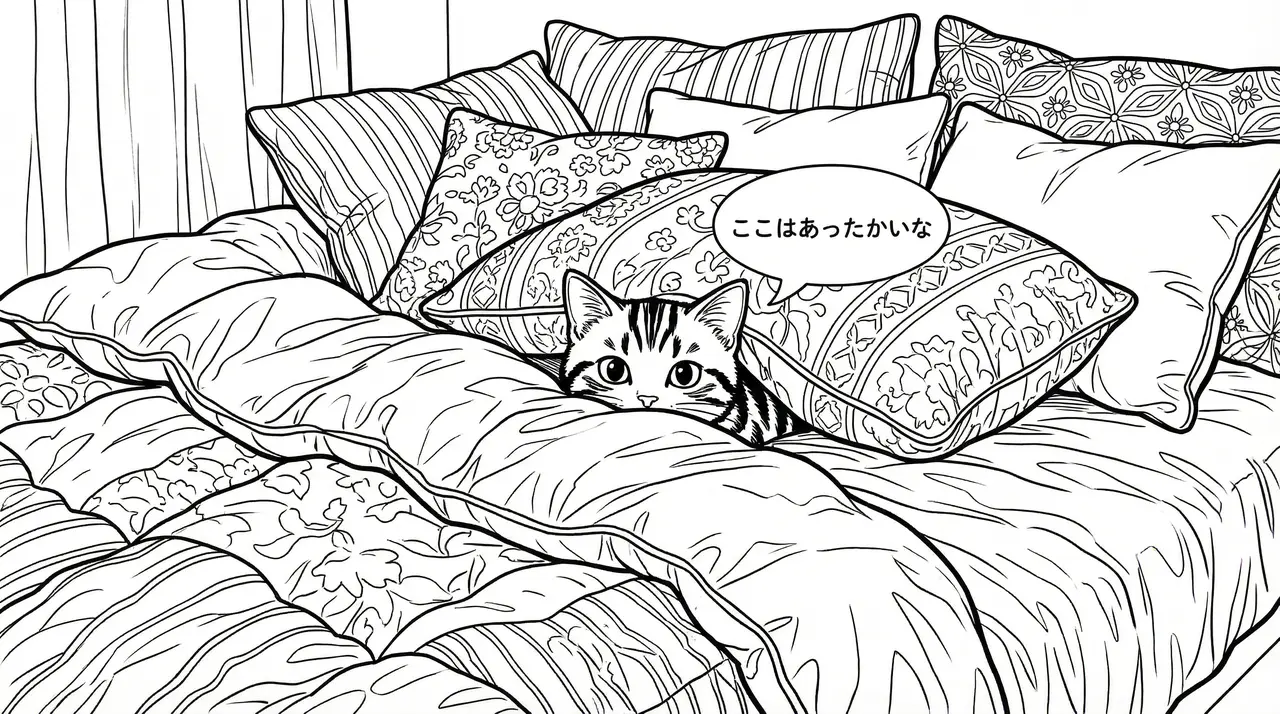 ミーちゃんのひみつの冒険：白黒線画の塗り絵物語 5