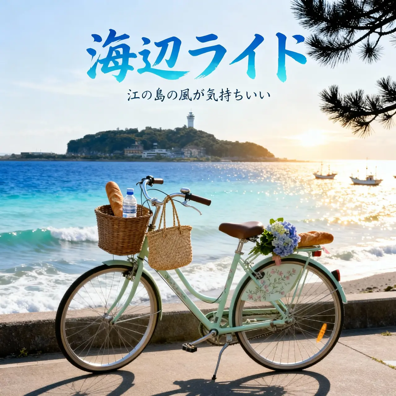 Enoshima Seaside Bicycle Instagram Cover - Japanese Lifestyle Photography