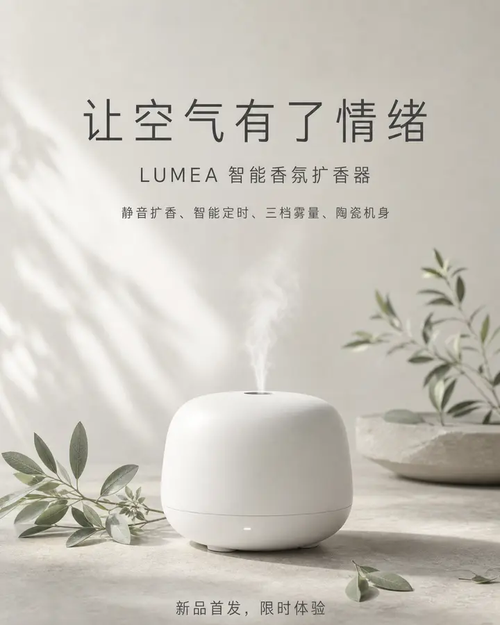 香氛扩香器产品发布海报