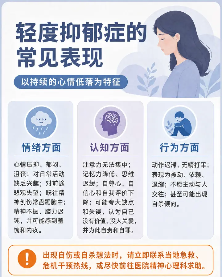 轻度抑郁症的常见表现