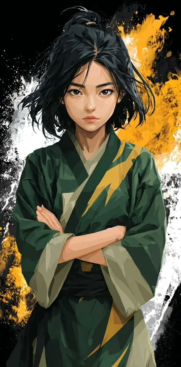 风格化武术动漫少女