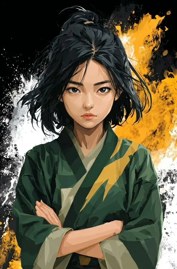风格化武术动漫少女