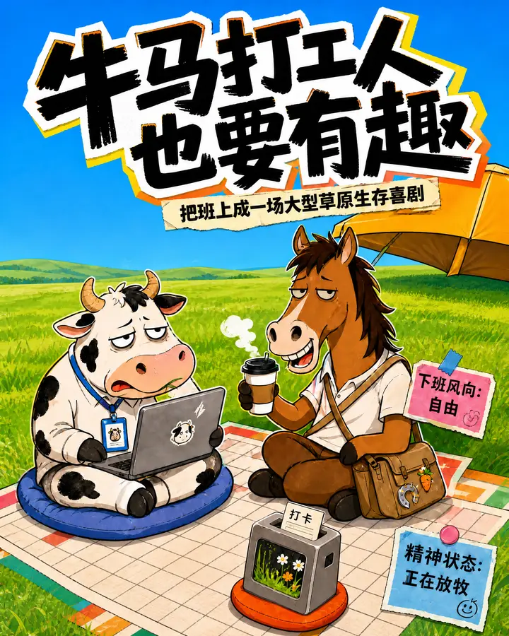 牛马打工人创意海报