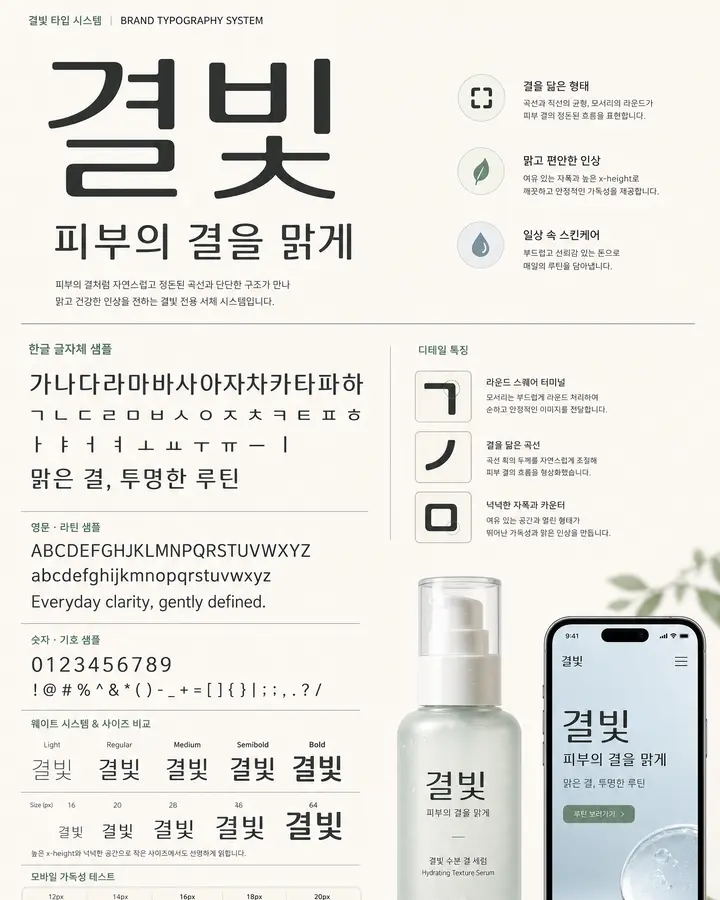 결빛 韩文标题字体概念样张