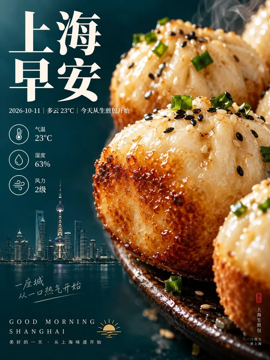 上海早安美食海报