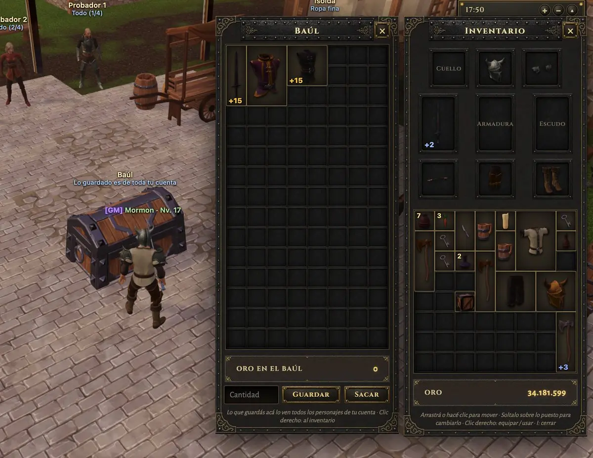 中世纪 MMORPG 库存 UI 截图