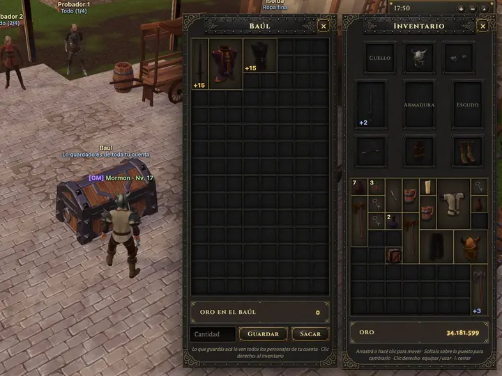 中世纪 MMORPG 库存 UI 截图