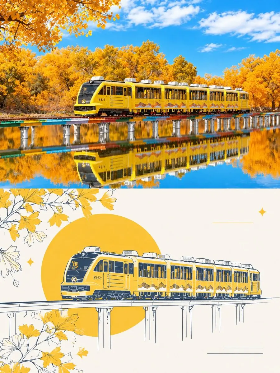 双面板旅行海报提示词
