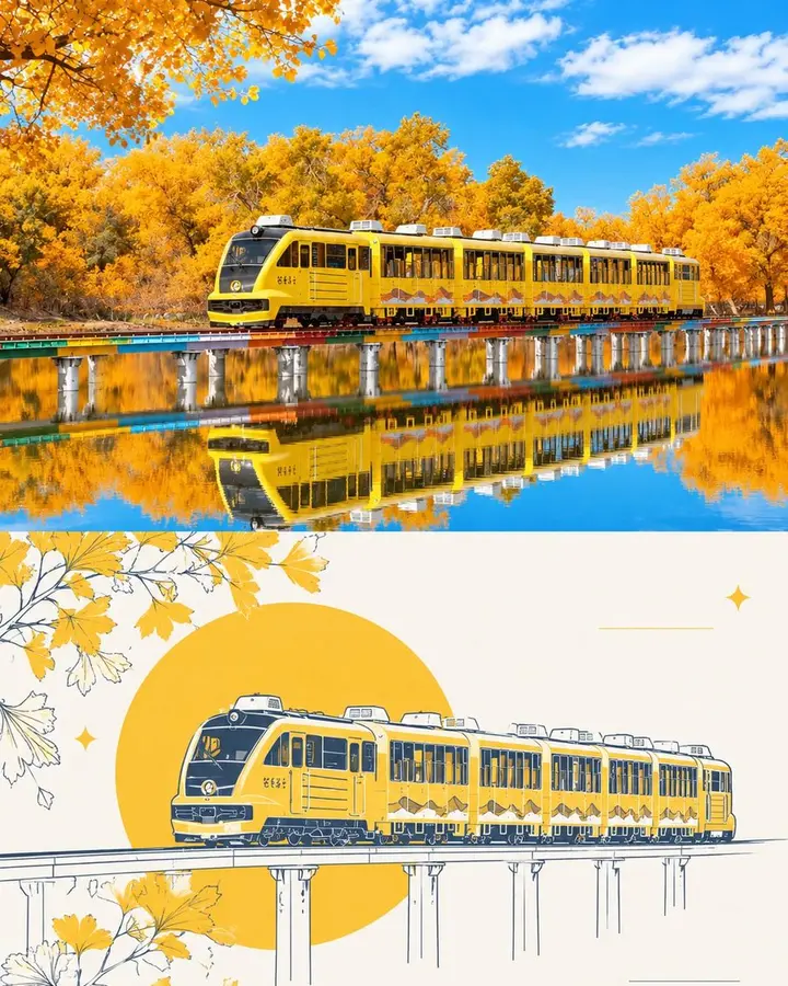 双面板旅行海报提示词
