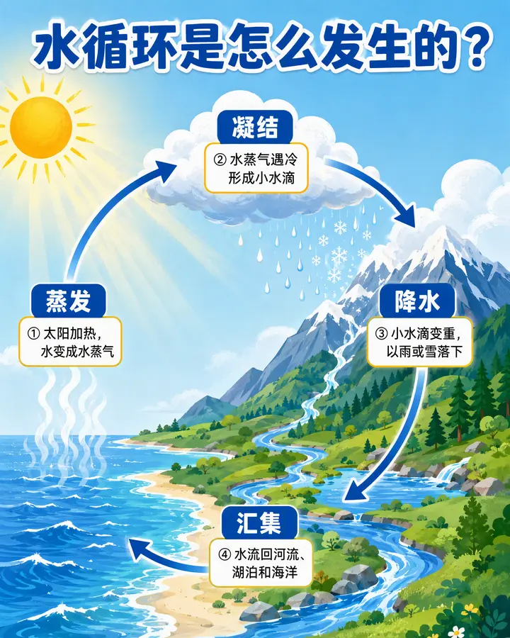 水循环是怎么发生的？