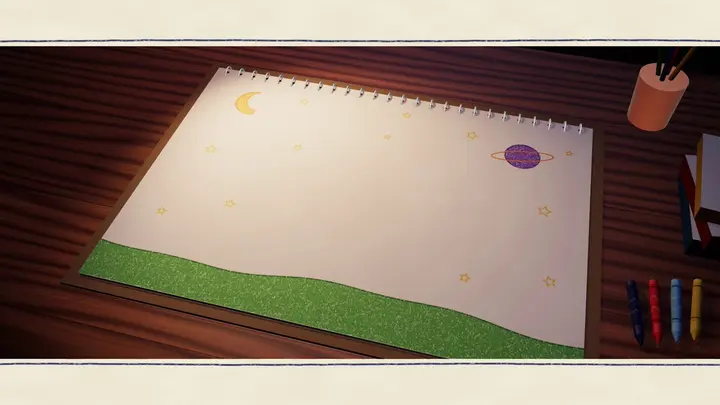 蜡笔画火箭动画