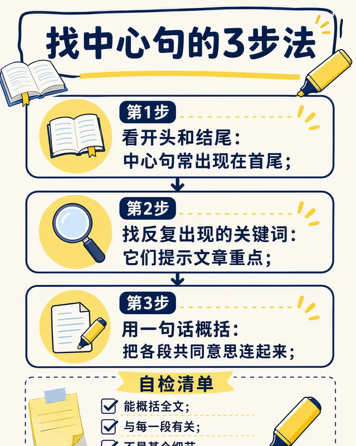 找中心句的3步法