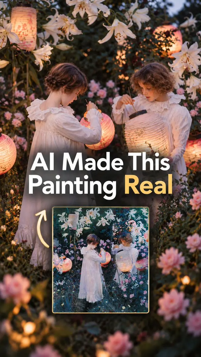 AI 写实缩略图：提灯笼的女孩