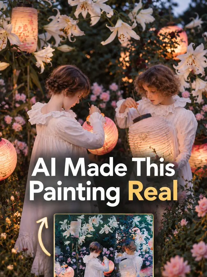 AI 写实缩略图：提灯笼的女孩