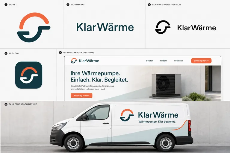KlarWärme Logo-Präsentationsboard