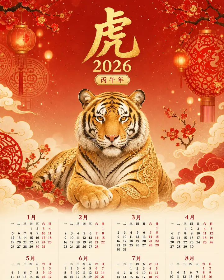 生肖虎日历