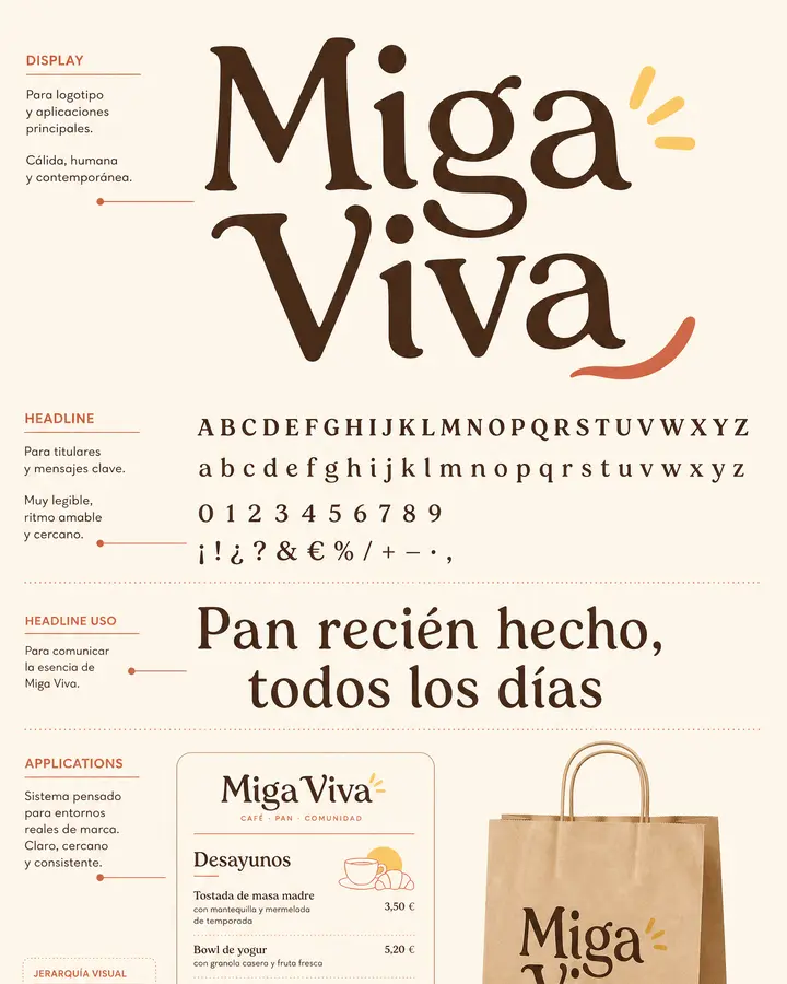 Miga Viva 现代烘焙咖啡馆标题字体样张