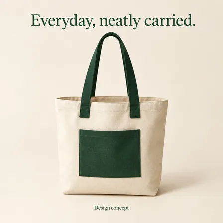 Canvas Market Tote | Hero, Details & Everyday Use — Design Concept