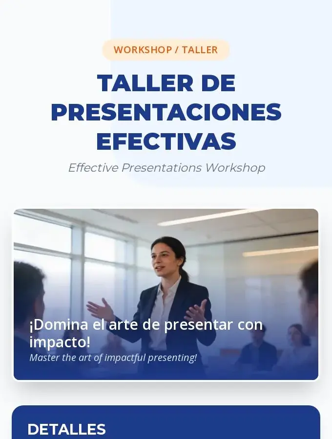 A4 Brochure for Effective Presentations Workshop