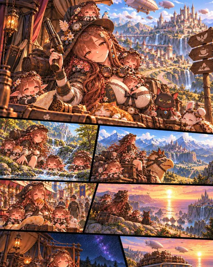 蒸汽朋克动漫少女公路旅行漫画