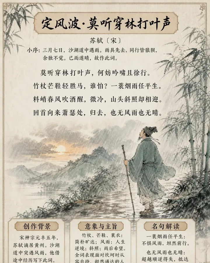苏轼《定风波》知识卡