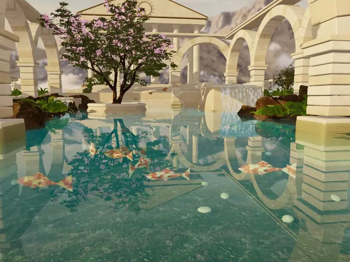 Mount Olympus Garden Three.js Animation