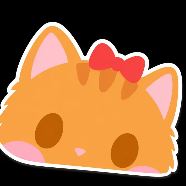 橘猫贴纸插画