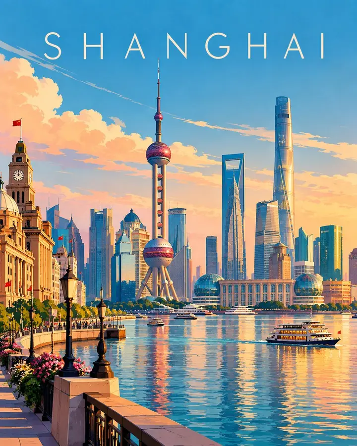 现代欧洲旅行插画