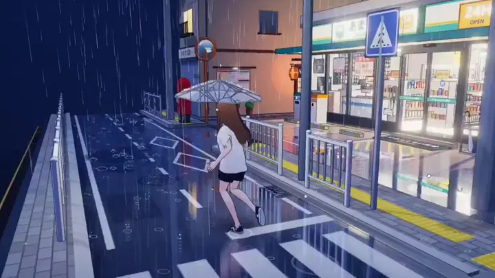 Three.js 雨夜便利店动画