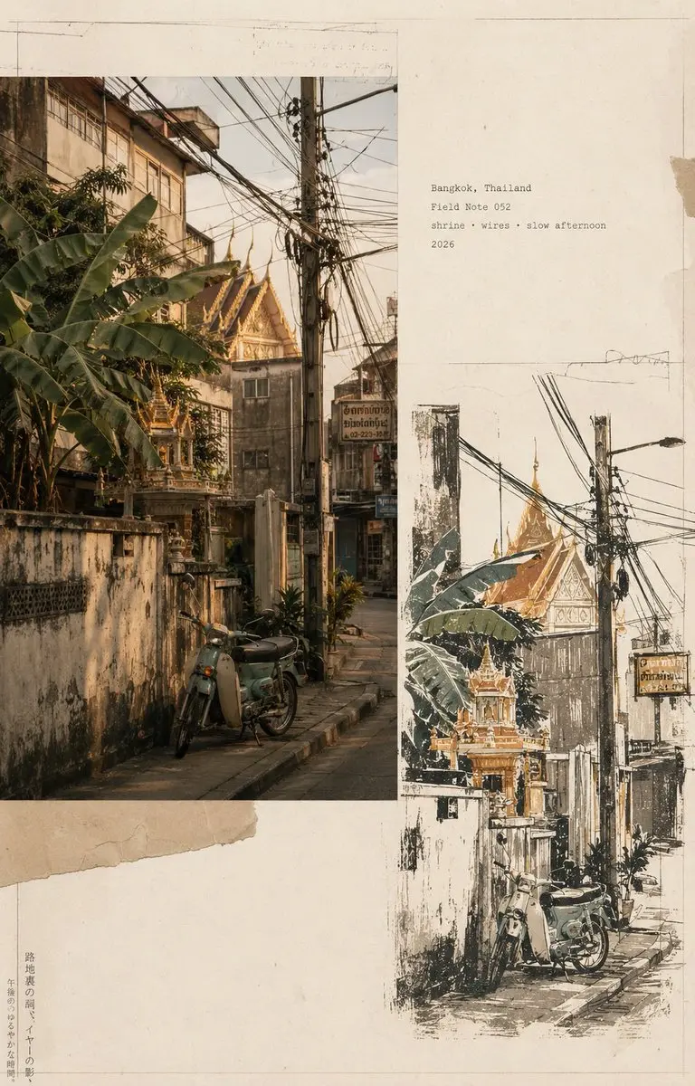 复古多城旅行手账拼贴