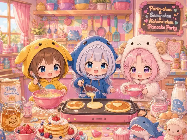 Q 版女孩做松饼