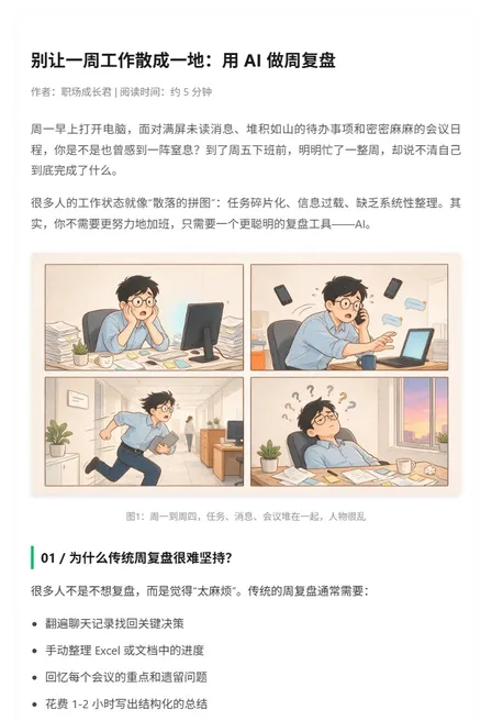 别让一周工作散成一地：用 AI 做周复盘