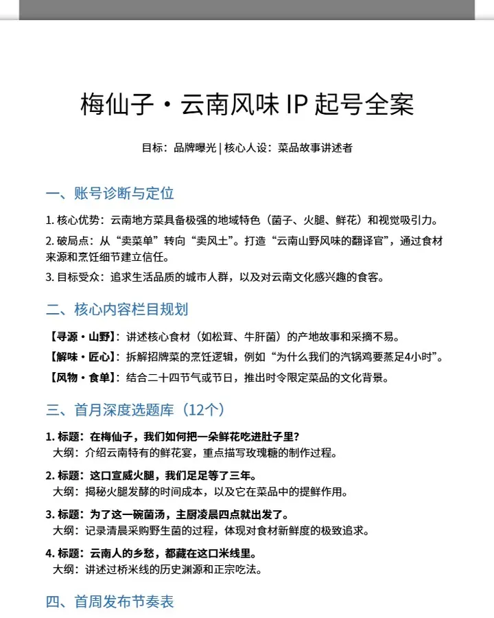 云南风味菜品牌IP起号方案