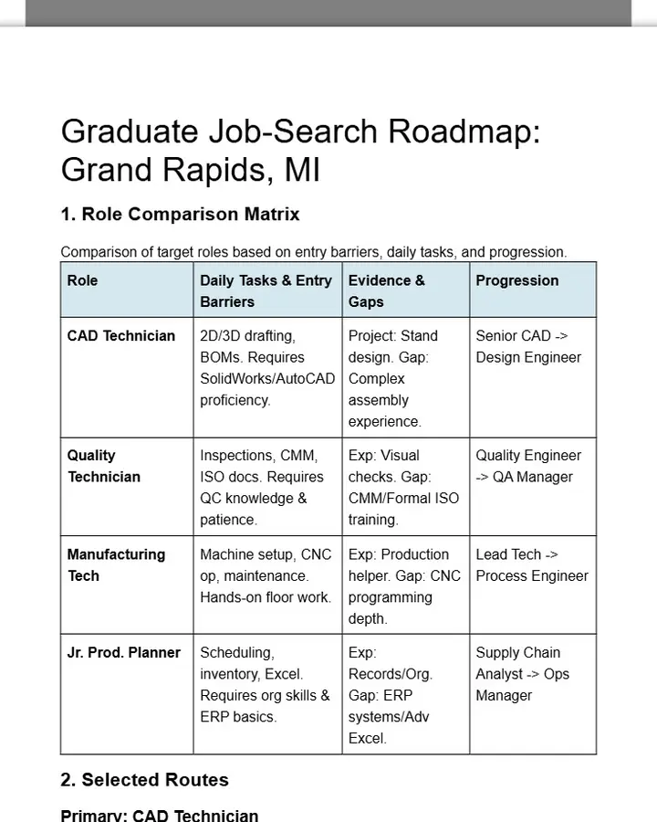 Grand Rapids Graduate Job Search Roadmap