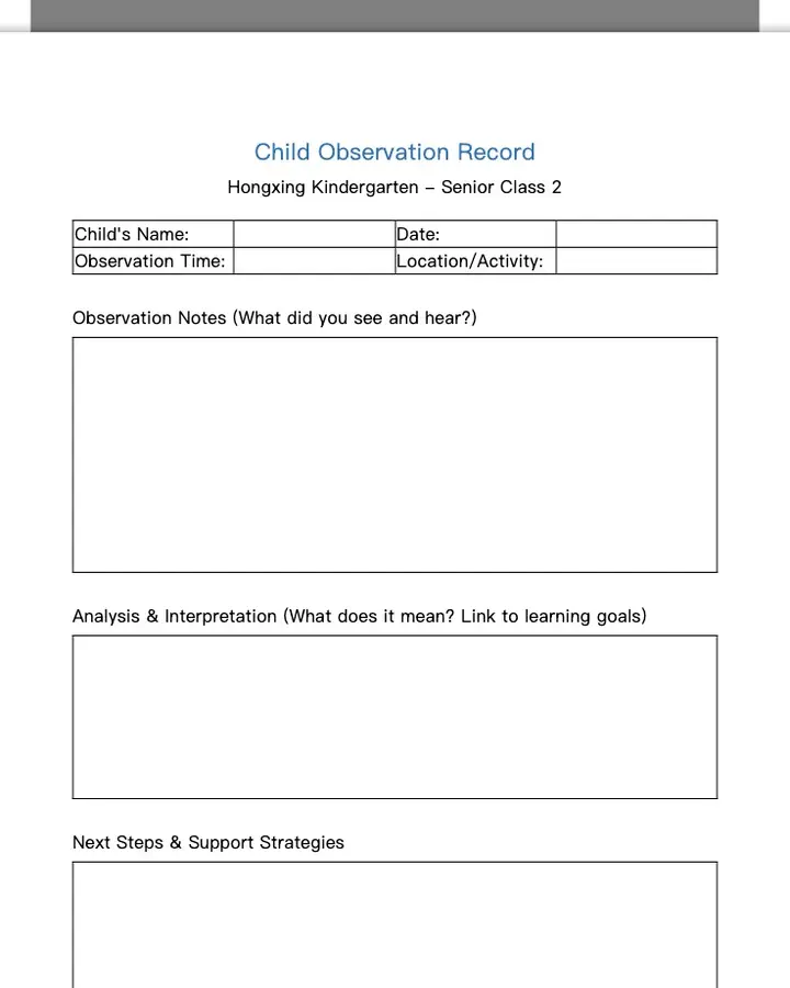 Child Observation Diary