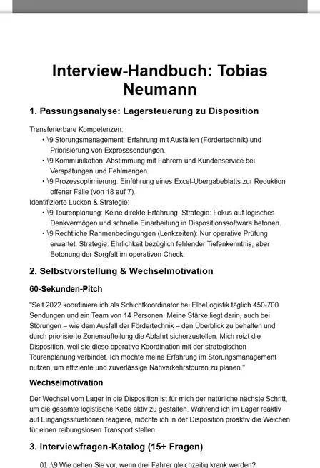 Tobias Neumann — Interview-Handbuch für Teamleiter Logistik