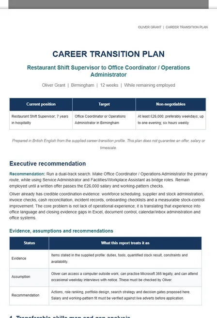 Oliver Grant — 12-Week Career Transition Plan