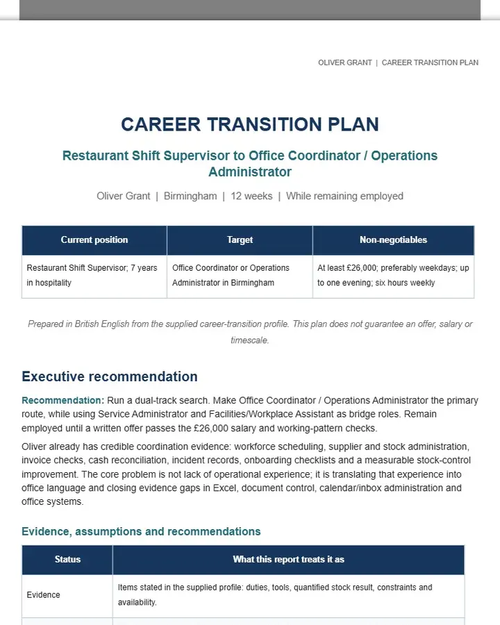 Oliver Grant — 12-Week Career Transition Plan