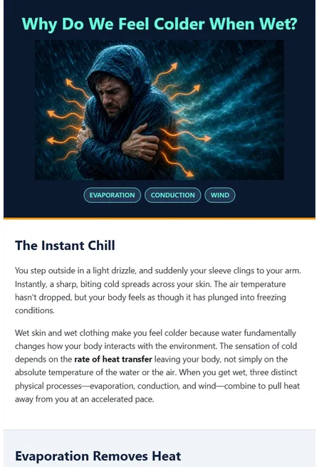Why Do We Feel Colder When Wet?