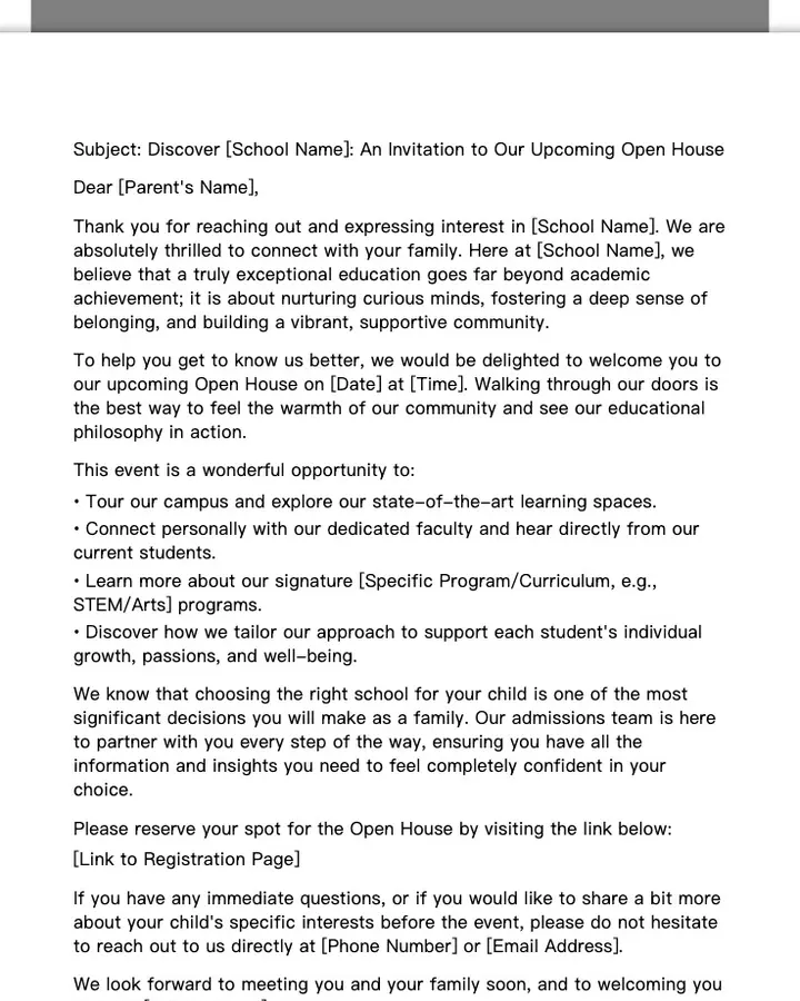 Open House Invitation