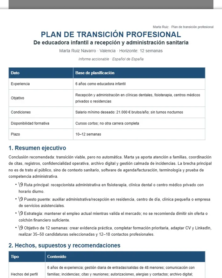 Marta Ruiz — Plan de transición profesional de 12 semanas
