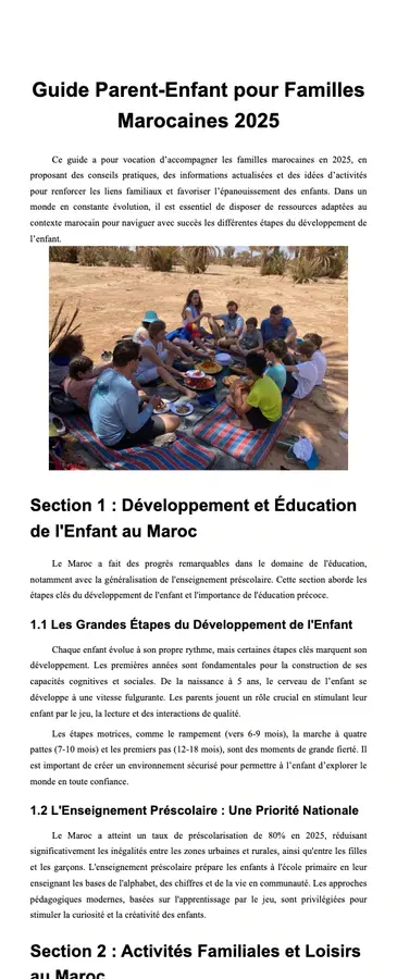 Guide Parent-Enfant pour Familles Marocaines 2025 (avec images)