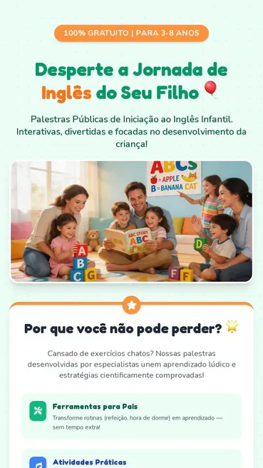 Palestras de Inglês Infantil Gratuitas: Inscrições Abertas para Famílias
