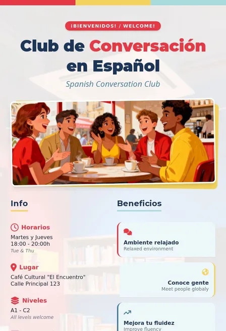 Free Spanish Conversation Club Details Revealed