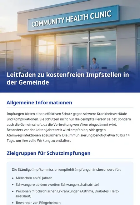 Leitfaden zu Kostenfreien Impfstellen in Ihrer Gemeinde