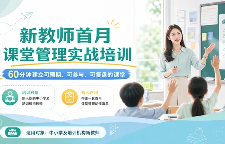 新教师首月课堂管理实战培训